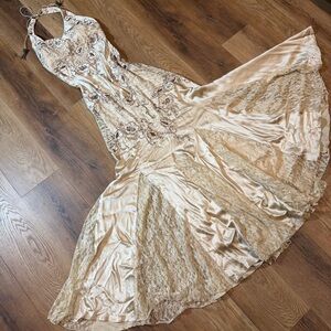 Vintage 90’s Y2K 100% Silk Beaded Dress Vintage Beaded Dress Bridgerton Lace